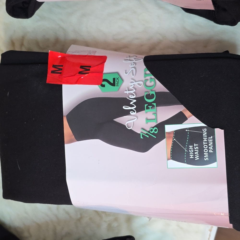 Felina Black Velvety Soft Leggings - 2 Pack, Numerous Sizes Avail. - Picture 3 of 7